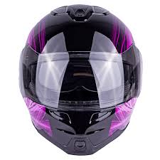 Typhoon G339 Womens Dual Visor Modular Snowmobile Helmet Dot Full Face Flip Up Pink Small