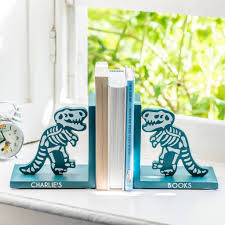 personalised dinosaur bookends by