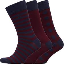French Connection Mens Fc Three Pack Socks Dot Marine