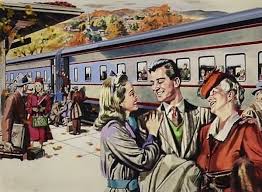 original art for railroad trains