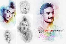 easy sketch drawing photo action