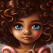 Cute and Adorable Cartoon Black Girl · Creative Fabrica