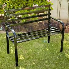 Timber Metal 2 Seater Garden Bench For