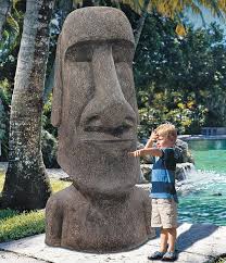 massive easter island moai head statue