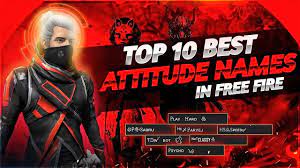 free fire top 10 best atude names