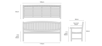 Ascot 4 Seater Teak Garden Bench 1 8m