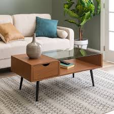 mid century modern wood coffee table