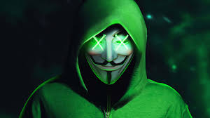 green 4k mask anonymous hacker