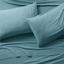 Cotton Teal King Bed Sheet Set