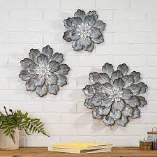 Galvanized Metal Dahlia Wall Flowers