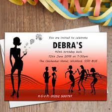 10 Personalised Disco Birthday Party Invitations N1
