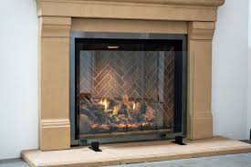 Black Glass Modern Fireplace Screens