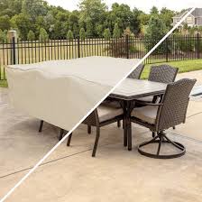 Beige Rectangle Patio Dining Set Cover