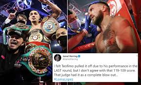 Maybe you would like to learn more about one of these? Vasyl Lomachenko Unhappy With 119 109 Scorecard In Loss To Teofimo Lopez Daily Mail Online