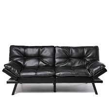 uixe 34 in w pu leather futon sofa bed