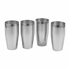 Silver Round Stainless Steel Glasses