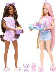 barbie cutie reveal cozy cute tees slumber party gift set with dolls