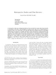 Pdf Retrospective Studies And Chart Reviews