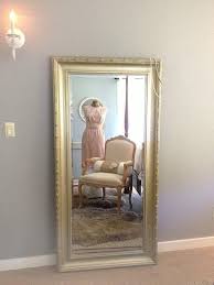 gold ornate wall mirror large leaning