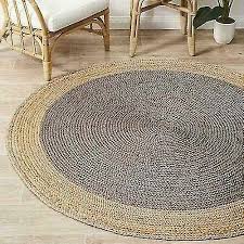 rug round jute natural handmade living