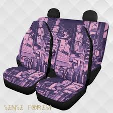Kawaii Pink Lo Fi Anime Car Seat Covers