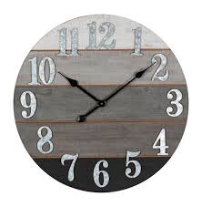wooden wall clock w metal numbers the