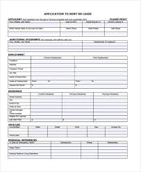 Free 16 Sample Lease Application Forms In Pdf Word