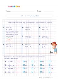 Inequalities worksheets grade 11 / trigonometry worksheet for grade 11. Solving And Graphing Inequalities Worksheets Pdf For 6th Grade 6th Grade Linear Inequalities With Answers Worksheets