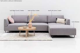 scott armless 1 seater sofa light grey