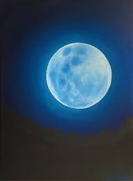 Blue Moon Painting Celestial Art