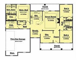Country Ranch House Plan 3 Bedrms 2