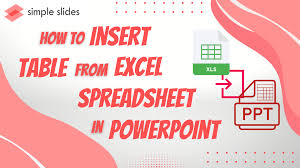 insert table from excel spreadsheet