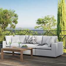 Modway Eei 5578 Commix Overstuffed Outdoor Patio Sofa White