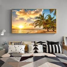 Seaside Scenery Canvas Painting Nature