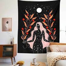 Tapestry Wall Hanging Indian Moon Girl