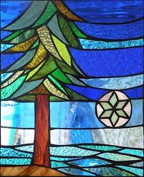 Lamb With Gentle Trees In Stained Glass