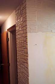 Faux brick wall panels, 3d wall panel resin fiberglass frp material diy painting for house outdoor wall interior wall (matt white, 25.54 sq.ft/box, reef brick) 3.6 out of 5 stars 10 $299.00 $ 299. Plain Walls Are Transformed In To Stone Walls With Joint Compound Faux Stone Walls Stone Wall Home
