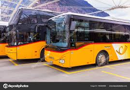 post buses at the bus station in the