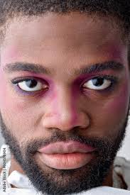 male makeup look close up portrait of