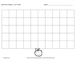 Blank Number Chart 50 Spaces