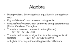algebra main problem solve algebraic