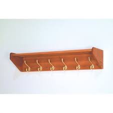 Wooden Mallet Hat And Coat Rack With 6