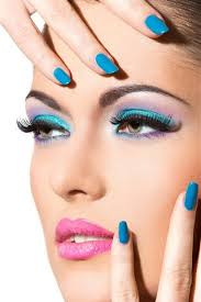 fashion makeup blue colored