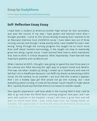 Consult essay writing expert & get premium essay topics. Self Reflection Essay Free Essay Example