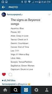 Beyonce Songs Zodiac Zodiac Signs Zodiac Capricorn All