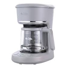 Compact design is great for small spaces; Mr Coffee 5 Cup Programmable Coffee Maker Pewter Target