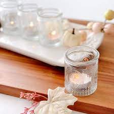 Clear Candle Holders Set Of 4 Glass