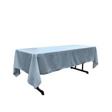 La Linen Polyester Poplin 60 In X 144 In Light Blue Rectangular Tablecloth Tcpop60x144 Bluelightp18 The Home Depot