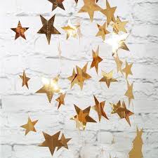 4m Star String Banners Gold Silver