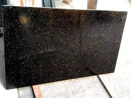 18 mm black galaxy granite slab for